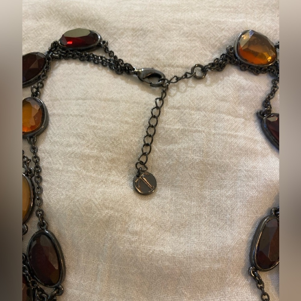 Talbots Earth Tone Layered Statement Necklace - image 4